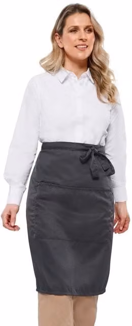 Dennys Unisex Adult Polyester Pocket Waist Apron in Grey and White