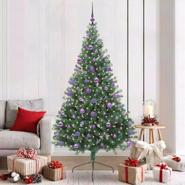 Berkfield Home Pre-lit Artificial Christmas Tree, Green, Height: 210 cm – 1