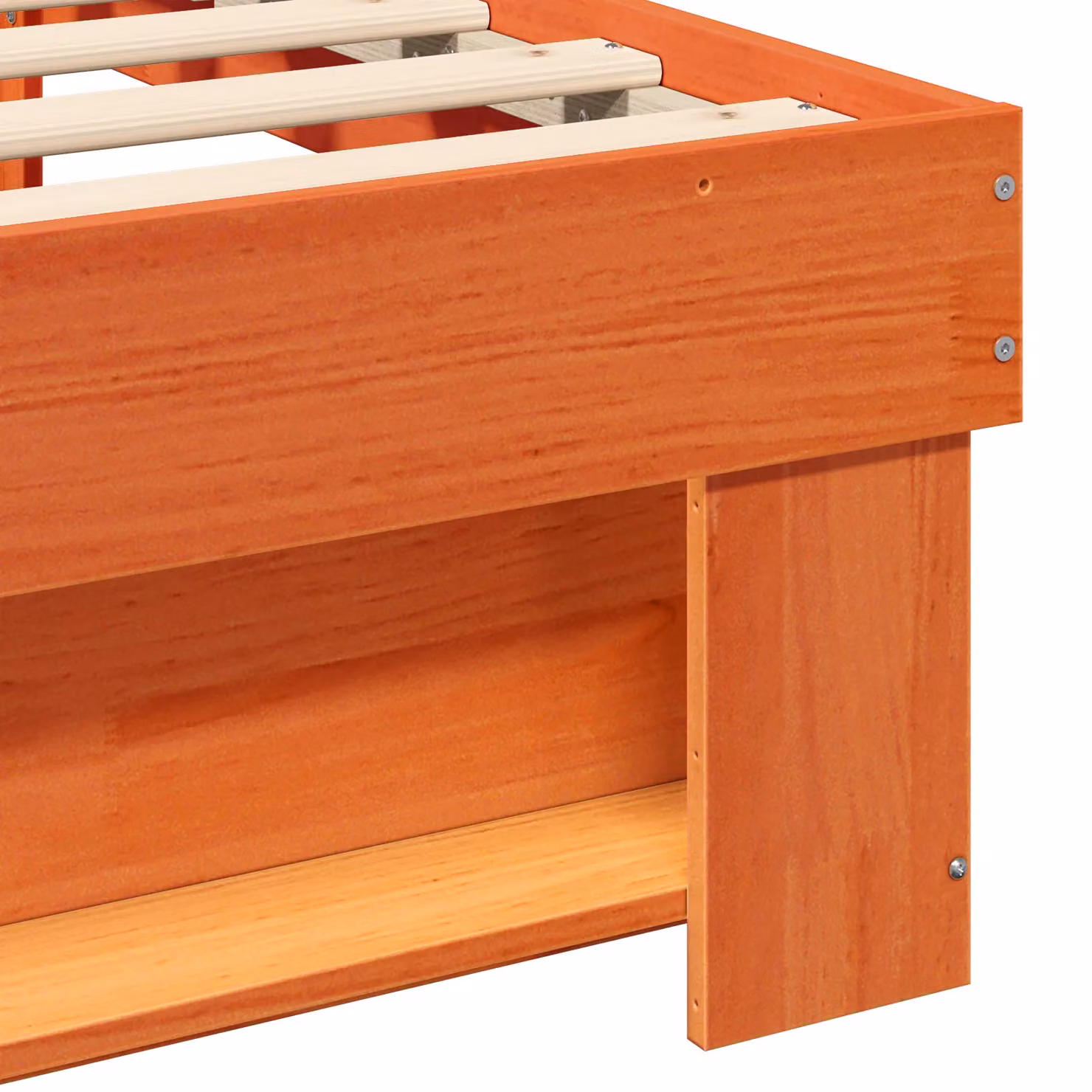 Berkfield Home Solid Pine Wood Bed Frame with Headboard in Brown W/D/H: 120 x 190 x 73 cm – 3