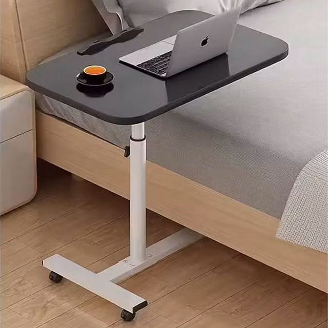 FORGEVIO Black Height Adjustable Mobile Writing Desk with Castors
