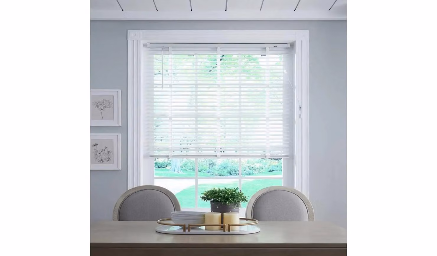 Little Black Book White Basswood 50mm Venetian Blind W: 165 cm, H: 160 cm