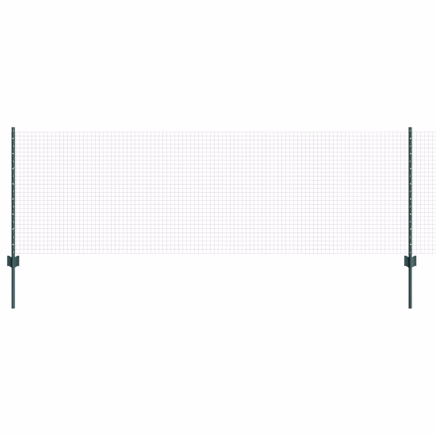 Berkfield Home Powder-Coated Green Steel Welded Wire Fence with 11 U-Profile Posts – 2