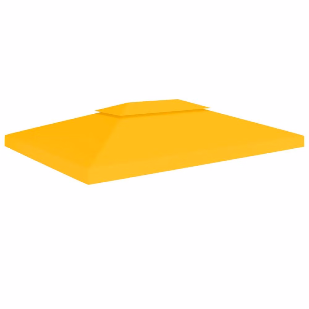 Berkfield Home 2-Tier Polyester Gazebo Top Cover, Yellow, W: 400 cm, D: 300 cm – 1