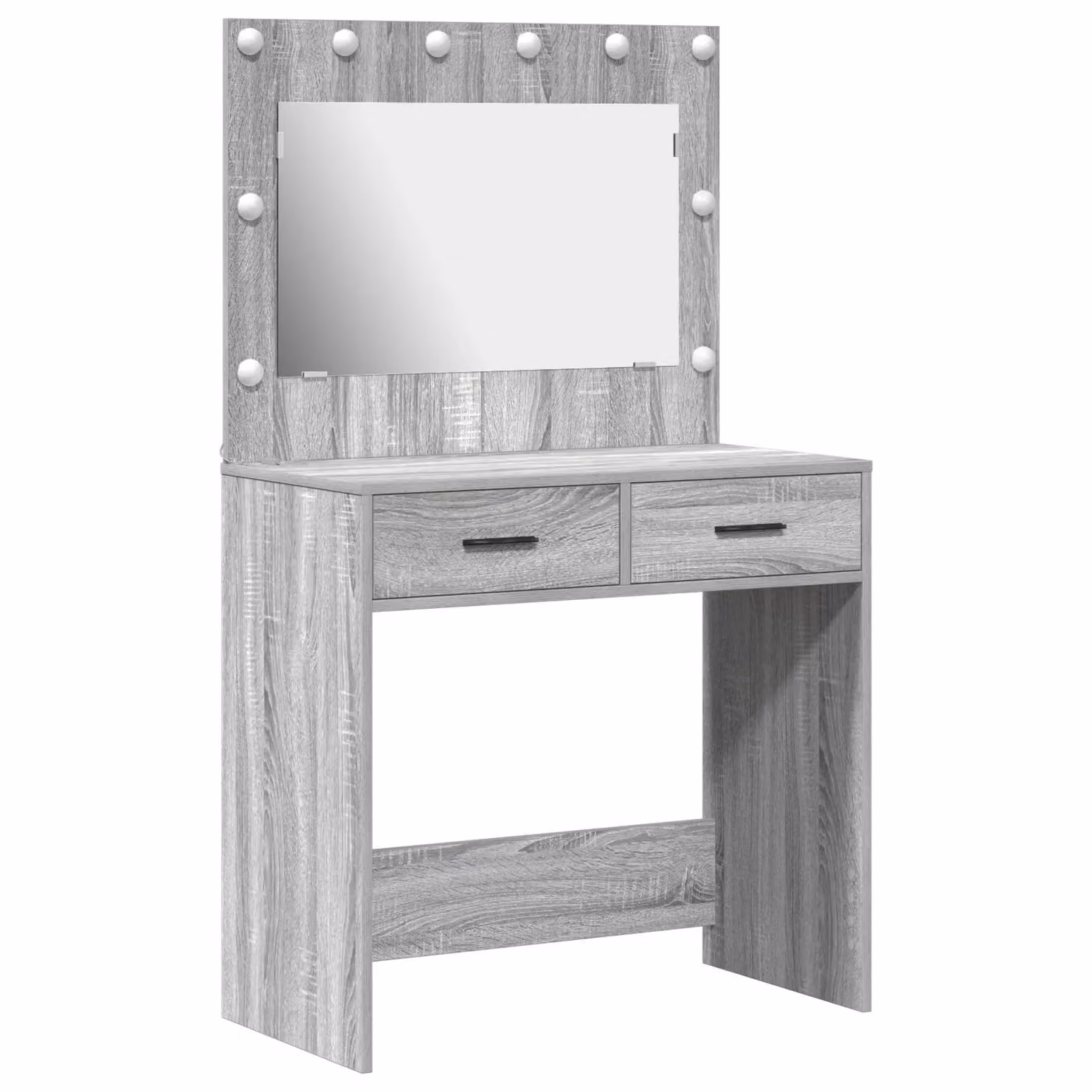 Berkfield Home Modern Dressing Table with Hollywood LED Lights in Grey Sonoma, W/D/H: 78.5 x 41 x 135 cm – 2