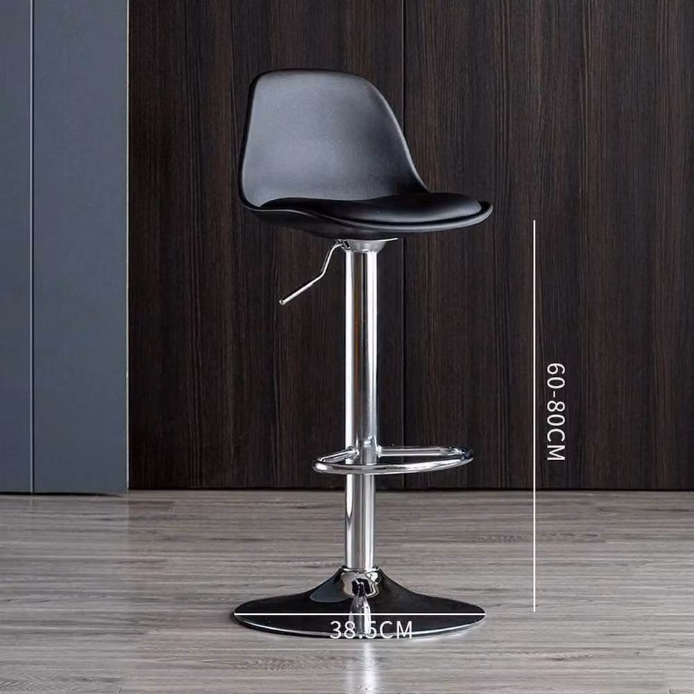 Nestlune Set of 2 Black Modern Swivel Adjustable Breakfast Bar Stools – 2