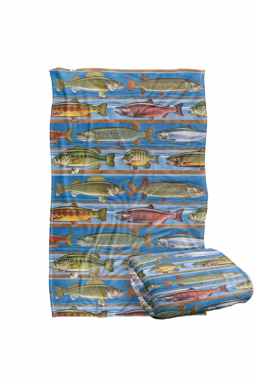 JQ Licensing Freshwater Gamefish Fishing Pattern Super Soft Polyester Throw Blanket, Multicolour, Large – 2
