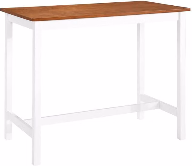 Berkfield Home Modern Rectangular Solid Wood Bar Table in Brown, W/D/H: 108 x 60 x 91 cm