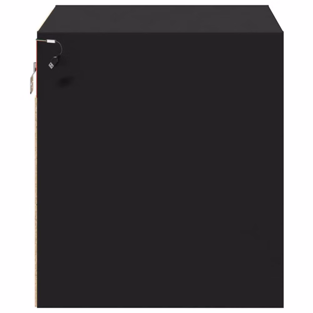 Berkfield Home Set of 2 Black Wall-mounted Bedside Cabinets with Integrated LED Lighting – 5