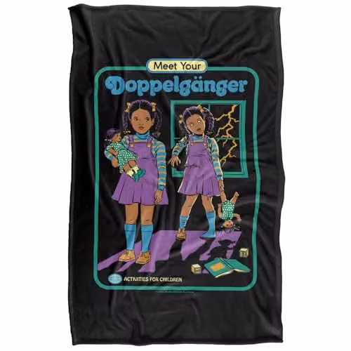 Steven Rhodes Meet Your Doppelganger Multicolour Fleece Throw Blanket W/D: 91 x 147 cm – 5