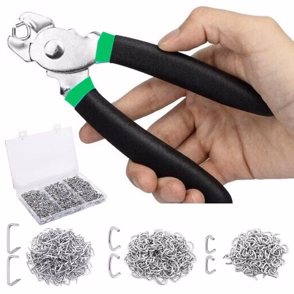 VOGREX Hog Ring Pliers with 600 Assorted Size Galvanised Hog Rings – 2