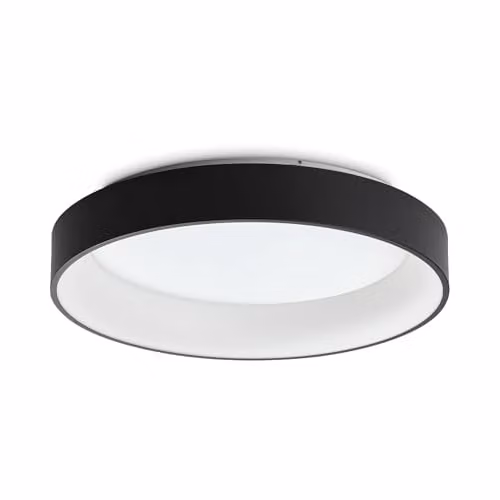Netlighting Ziggy Round 60cm Integrated LED Semi Flush Ceiling Light in Black, 3000K Warm White, Non-Dimmable