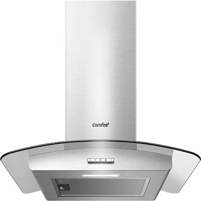 Living Star Silver Wall Mounted Chimney Range Hood Kitchen Extractor W: 60 cm, D: 60 cm, H: 68 cm