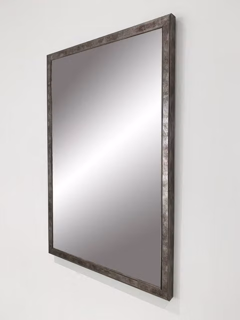Benjamin Tate Design LTD Chicago Lux Rectangular Wall Mirror in Silver, Black and Grey, 81 x 81 cm