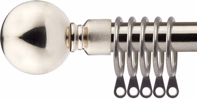 NewEdgeBlinds Extendable Metal Curtain Pole Set in Silver, 120 cm