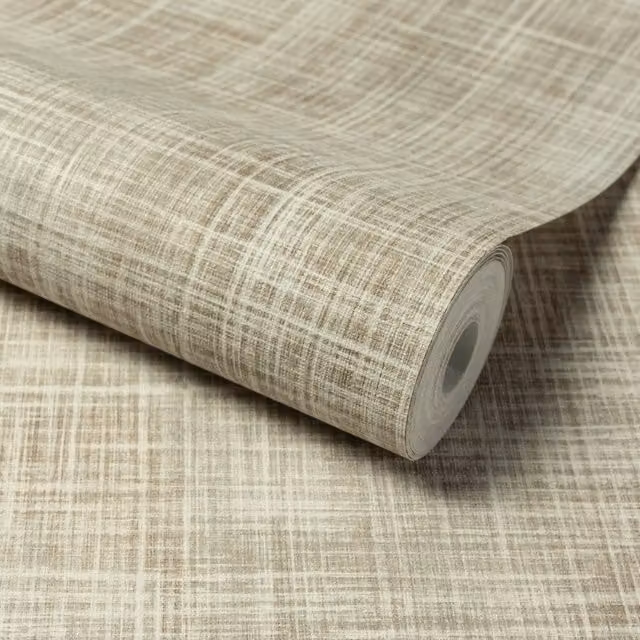 Grandeco Modern Abstract Checked Textured Wallpaper in Blue, Green and Beige