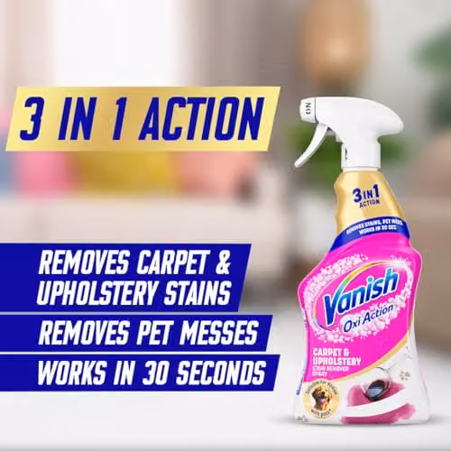 Vanish Oxi Action Carpet and Upholstery Stain Remover Spray, White and Multicolour – 2