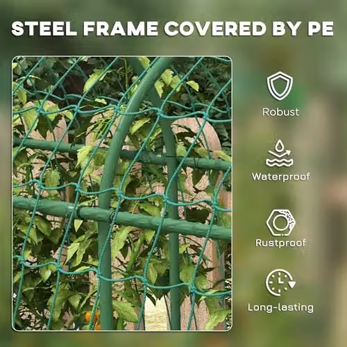 Outsunny Green Garden Trellis Support for Climbing Plants and Vegetables, H: 183 cm, W: 43 cm – 3