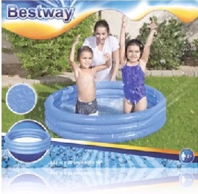 Bestway Inflatable Round Ring Pool for Children, Multicolour, W: 122 cm, H: 25 cm