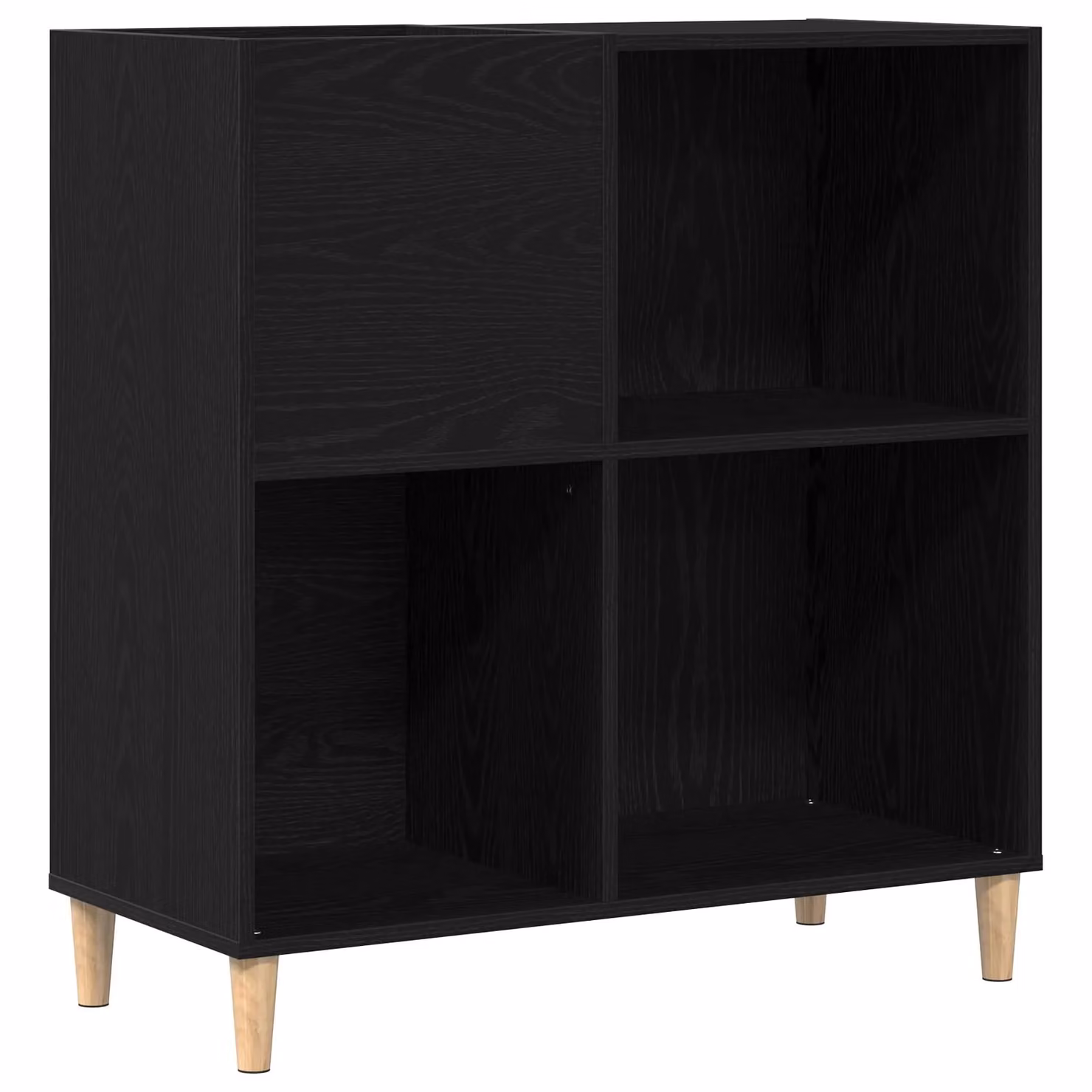 Berkfield Home Black Oak Record Cabinet, W/D/H: 84.5 x 38 x 89 cm – 2