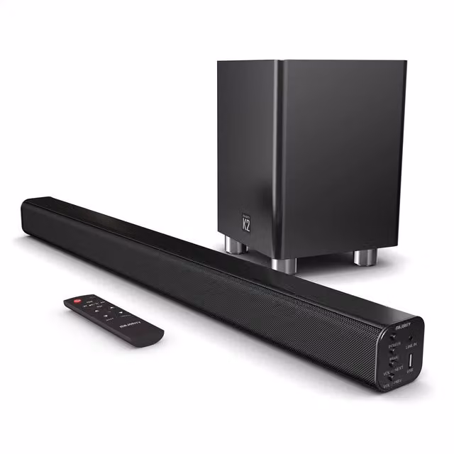 K2 2.1 Bluetooth HDMI Soundbar with Subwoofer, Black