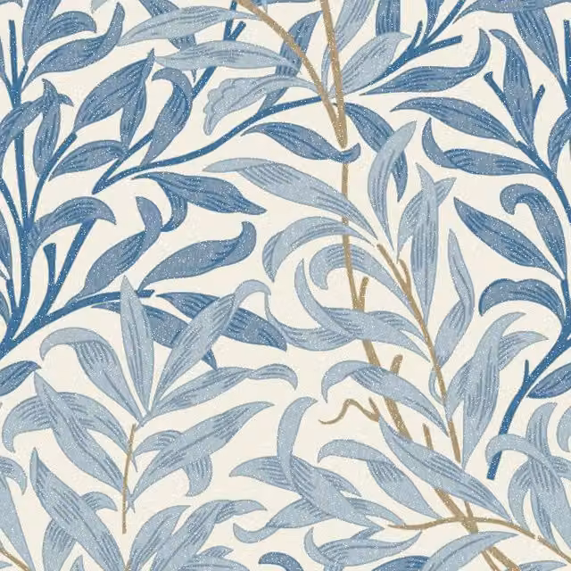 William Morris Willow Bough Digitally Printed Fabric in Blue