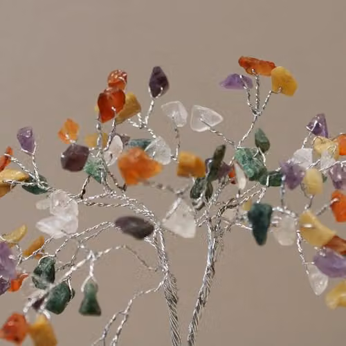 KDMD Gemstone Tree with Orgonite Pyramid Base, Multicolour, W/D/H: 15.5 x 5.5 x 5.5 cm – 2