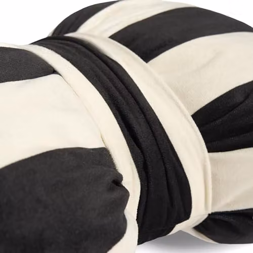 OHS Striped Bow Shaped Decorative Scatter Cushion in Black and White, W/H: 50 x 35 cm – 4