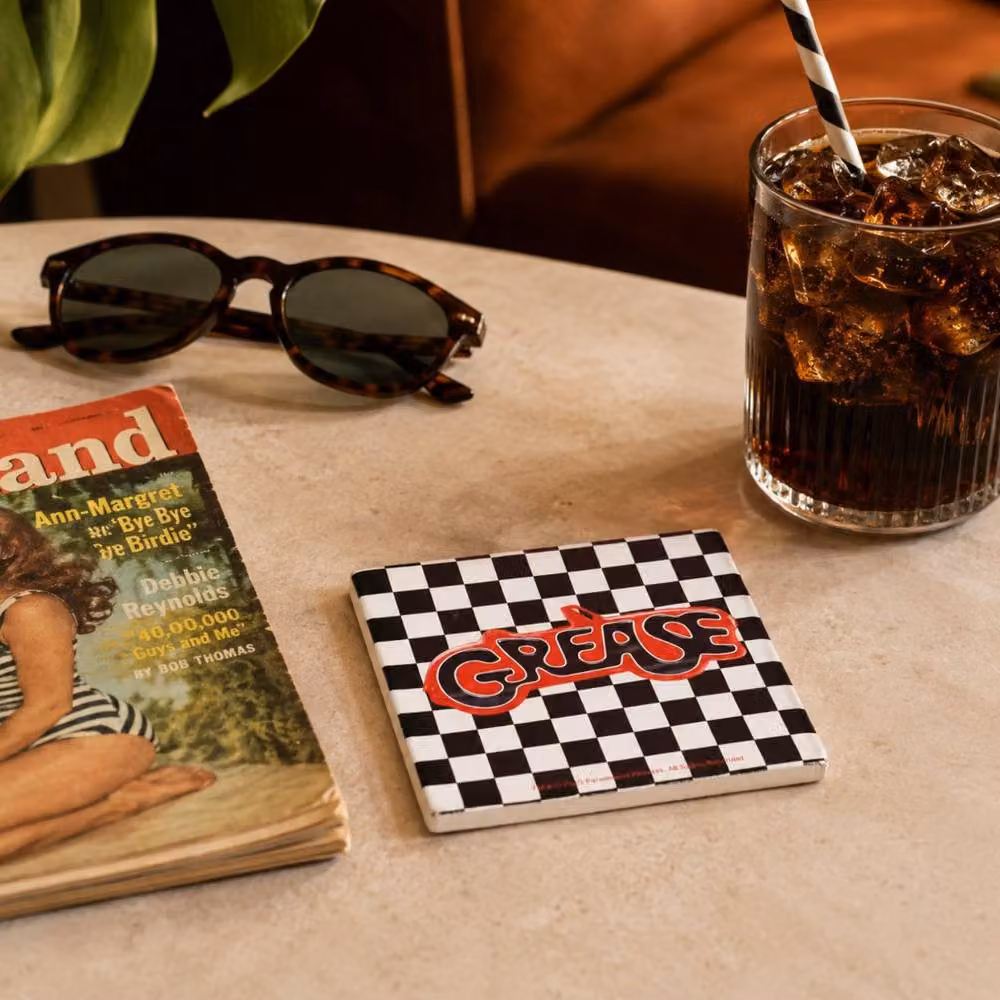 Widdop Bingham & Co Ltd Fandomania Grease Checkerboard Ceramic Coaster in Black – 4