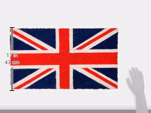 JVL Union Jack Graphic Coir Door Mat with PVC Backing, W: 70 cm, D: 40 cm – 5