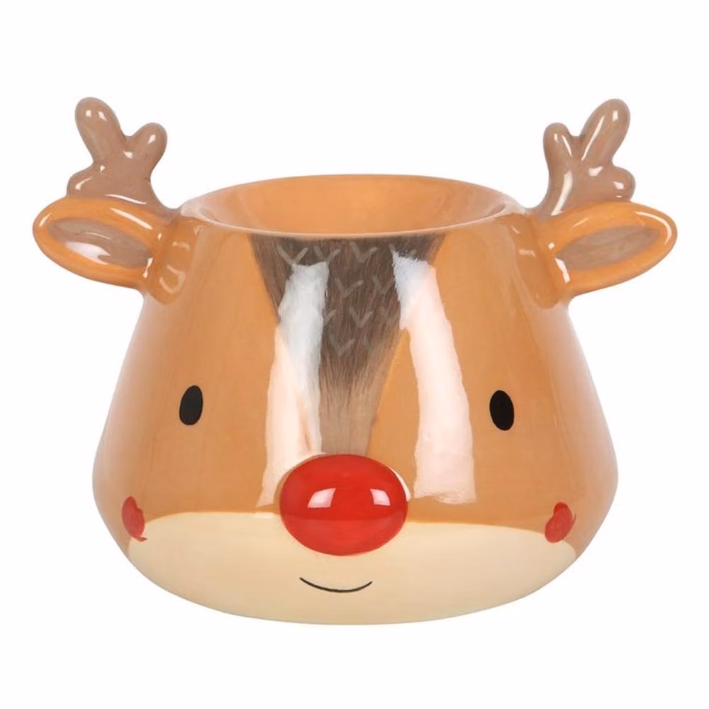 Uniqueful Ceramic Reindeer Oil Burner Christmas Decoration in Brown and Multicolour – 2