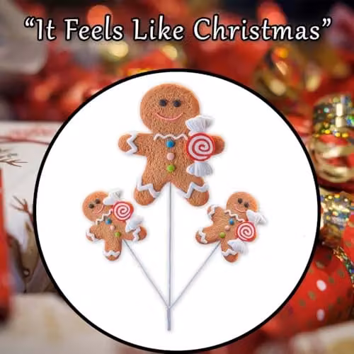 VFM e-Store Christmas Gingerbread Man Spray Festive Indoor Ornament, Brown, H 65 cm x W 20 cm x D 20 cm – 6