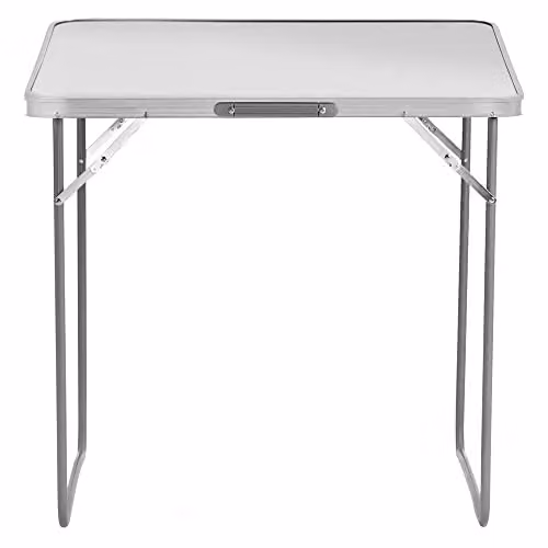 Pelle & Sol Utility Folding Table with Aluminium Frame, White – 1