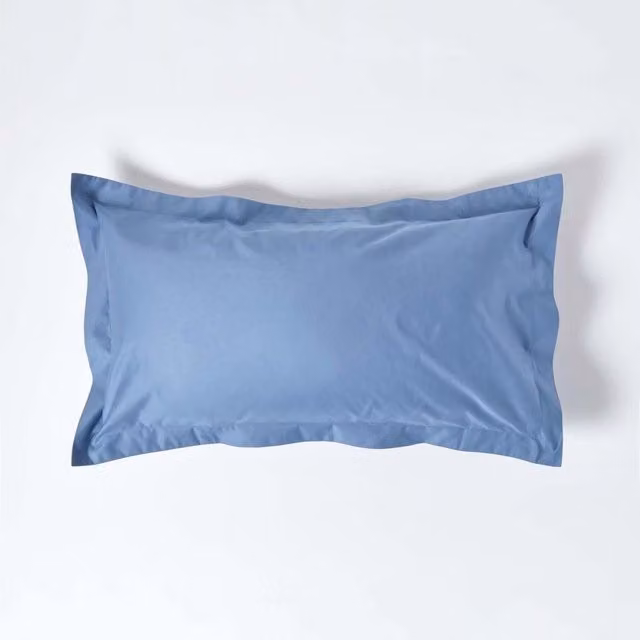 Homescapes 1000 Thread Count Egyptian Combed Cotton Percale Oxford Kingsize Pillowcase in Blue