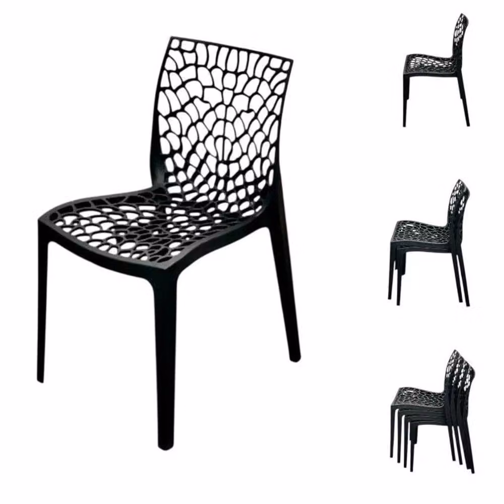 NESTLUNE Black Garden Bistro Chair – 2