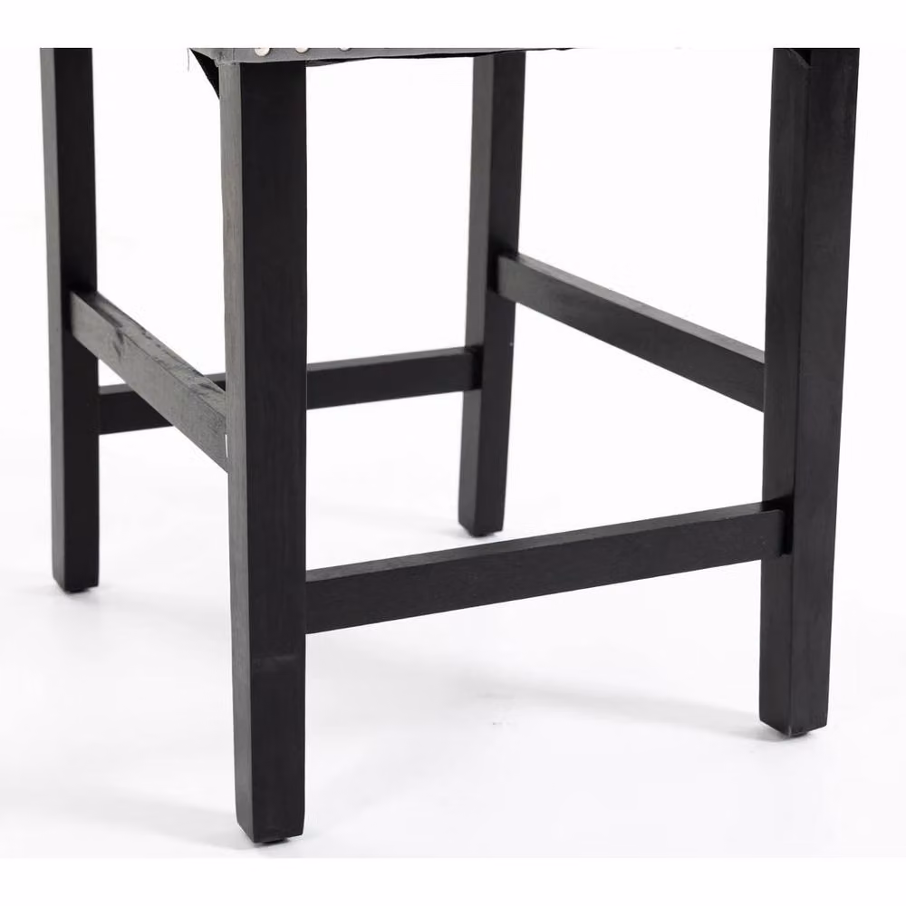EONLION Black Velvet Fixed Bar Stools with Button Stud Detail, Height: 100 cm – 3