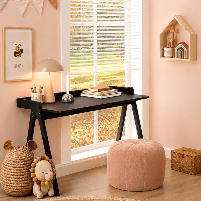 Furniture To Go Miso Modern Writing Desk in Black Lacquered Wood