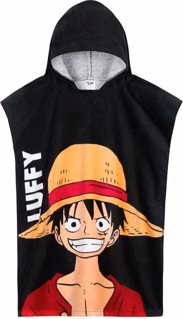 Get Trend One Piece Hooded Cotton Towel Poncho for Kids and Teens, Black – 7