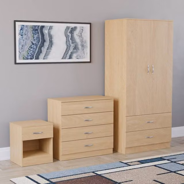HD Designs Riano 3 Piece Modern Bedroom Set in Brown