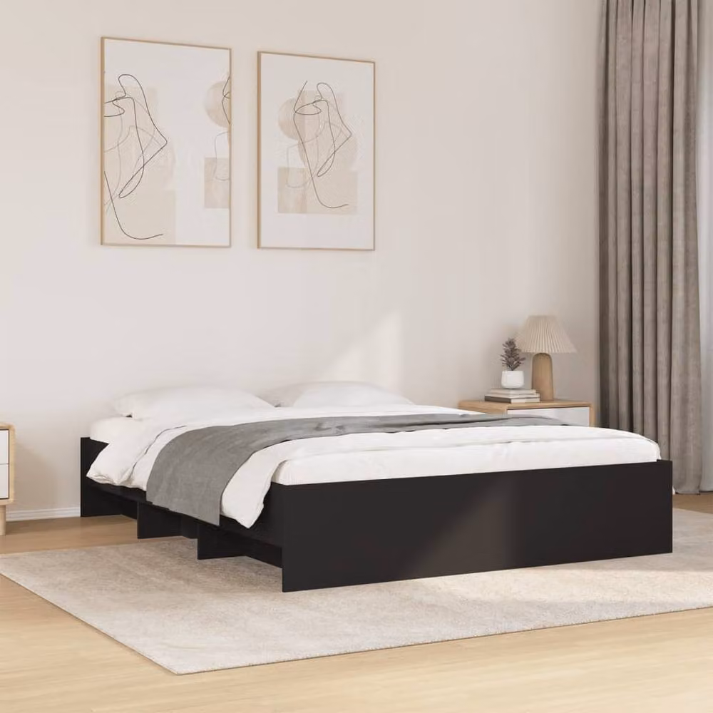 Berkfield Home Durable King Size Bed Frame in Black, W/D/H: 150 x 200 x 35 cm – 2