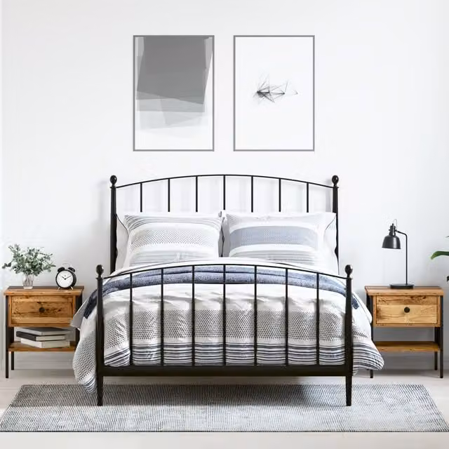 Berkfield Home Set of 2 Bedside Tables in Old Wood Brown, W/D/H: 40 x 42 x 45 cm