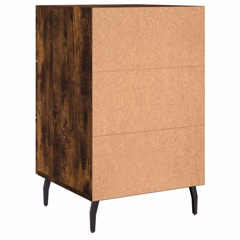 Berkfield Home Smoked Oak Bedside Cabinet in Brown, W/D/H: 40 x 40 x 66 cm – 5