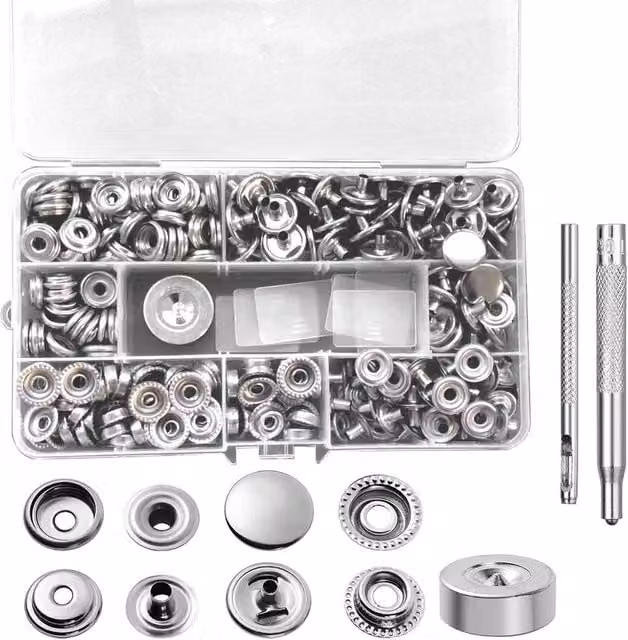 SPETLEK 260-Piece Heavy Duty Snap Fasteners Press in Silver – 1
