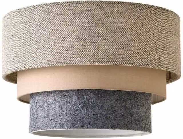 ValueLights Aztec 3 Tier Herringbone Fabric Ceiling Light Shade in Grey and White