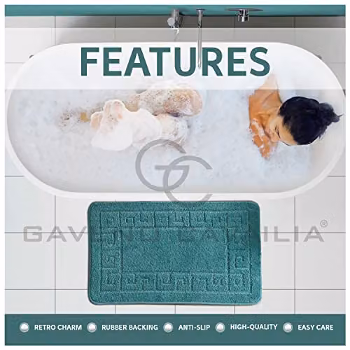 GAVENO CAVAILIA 2 Piece Super Absorbent Greek Bath Set in Petrol Blue – 3