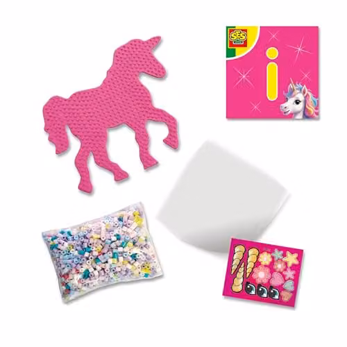 SES Creative 14728 Unicorn Fuse Beads Creative Craft Kit with 1800 Multicolour Beads for Kids Aged 5+ – 3