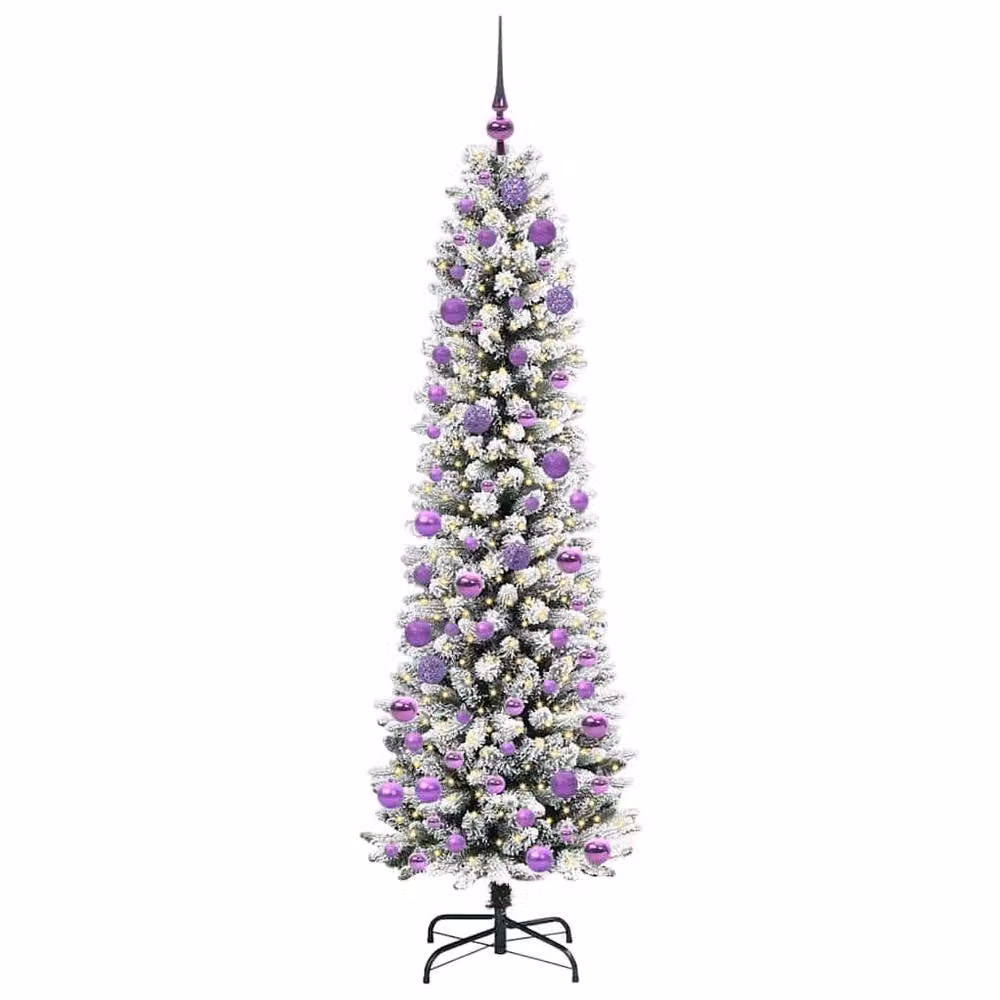 Berkfield Home Artificial Christmas Tree in Green, White and Black, Height: 180 cm – 3