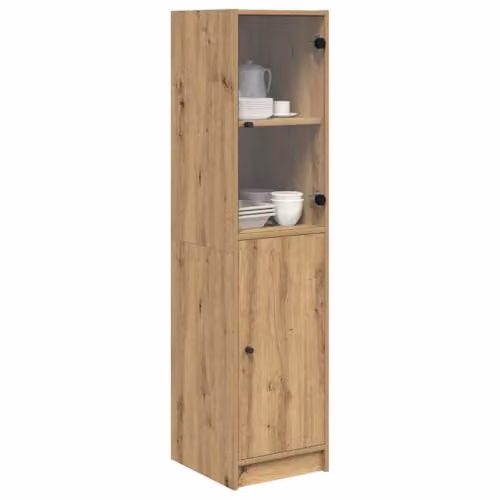 vidaXL Artisan Oak Highboard in Brown, Modern Dining Room and Kitchen Storage Unit, W/D/H: 35 x 37 x 142 cm