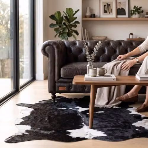 Infinity Leather Hereford Cowhide Hairon Rug in Black and White, W: 180 cm, D: 220 cm – 7