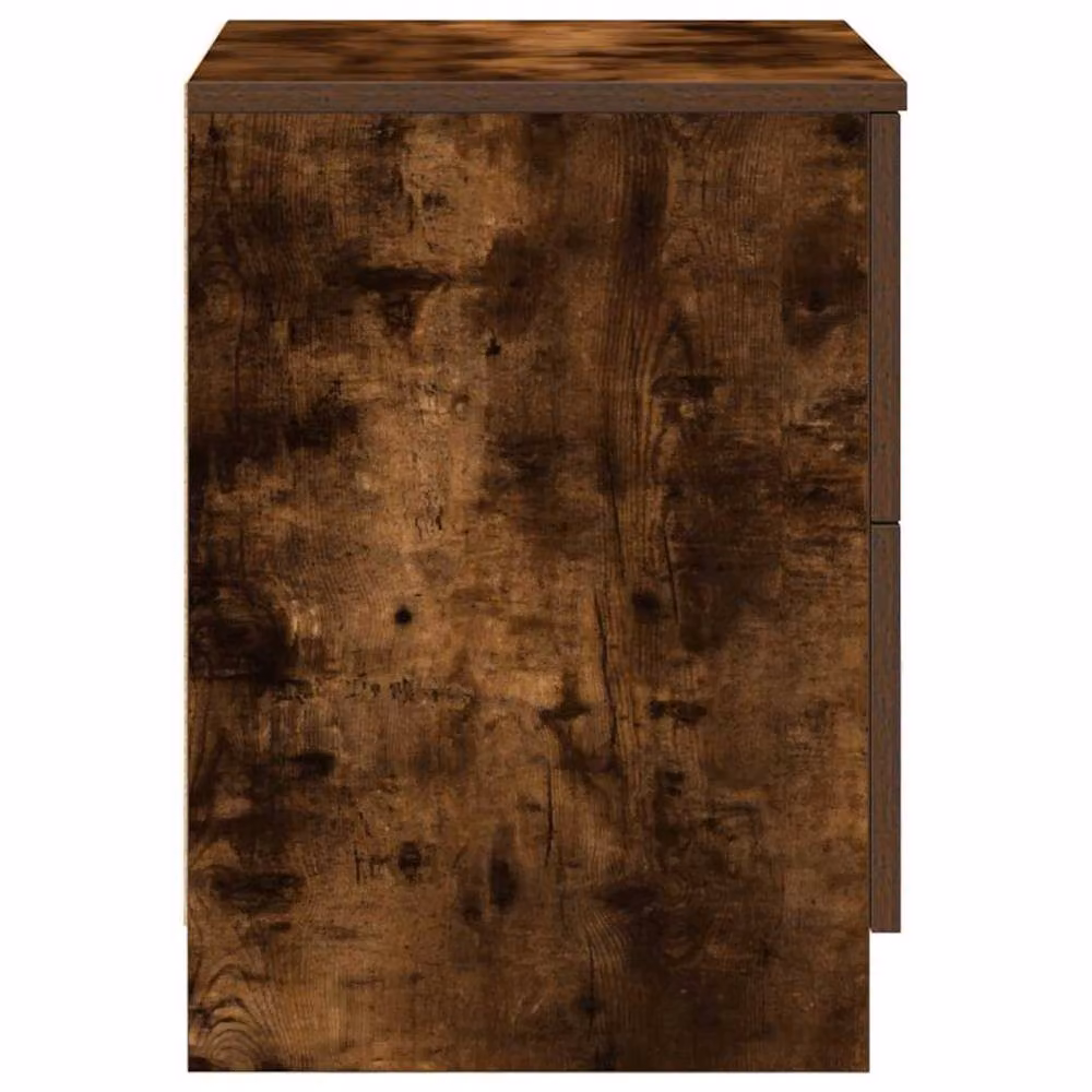 Berkfield Home Set of 2 Durable Bedside Cabinets with 2 Drawers in Smoked Oak Brown, W/D/H: 40 x 36 x 50 cm – 5