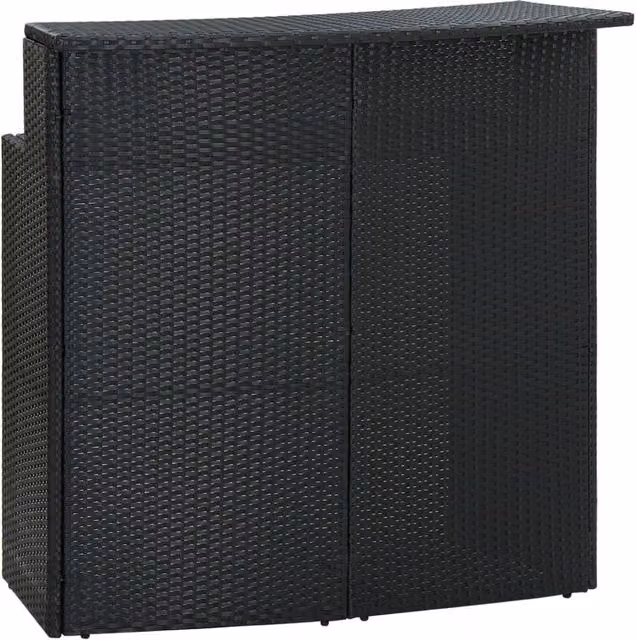 Berkfield Home Black Poly Rattan Garden Bar Table W/D/H: 120 x 55 x 110 cm – 1